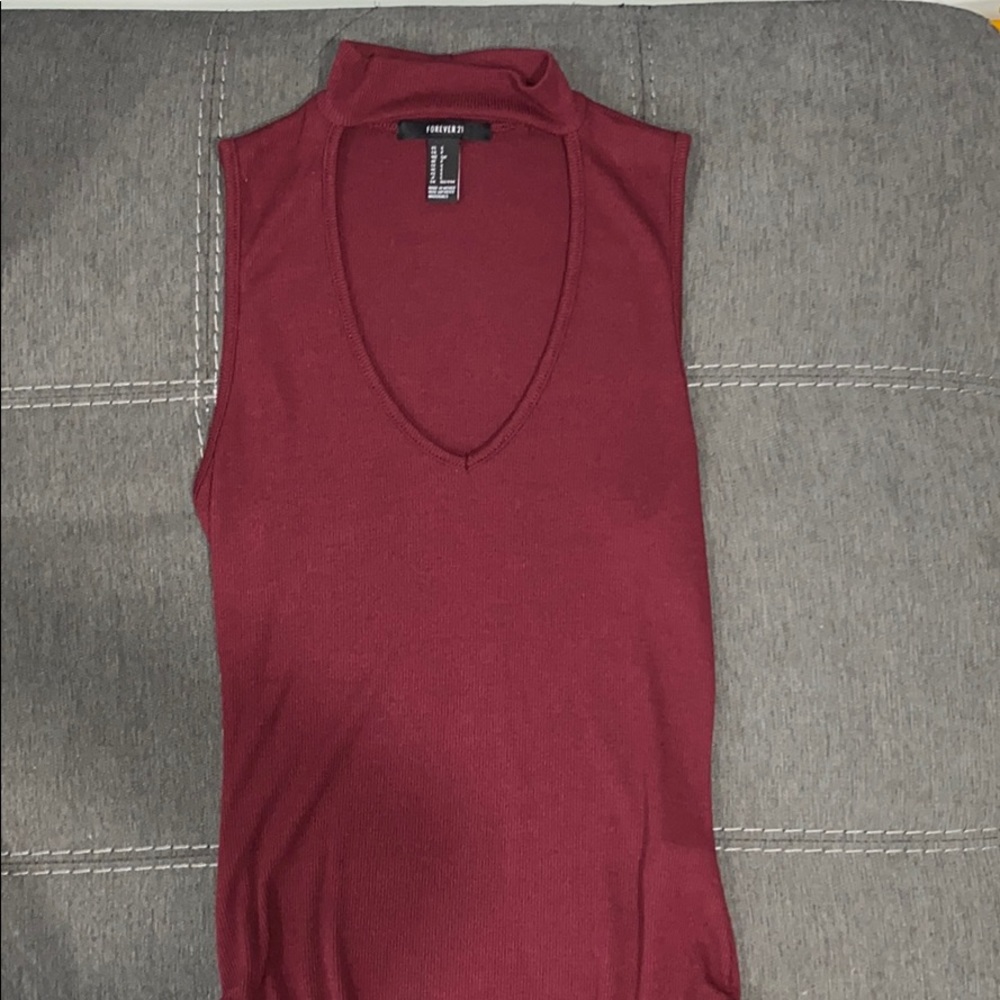 Forever 21 - Sleeveless maroon body suit